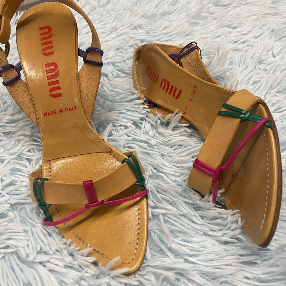Miu Miu Leather Wedges Heels